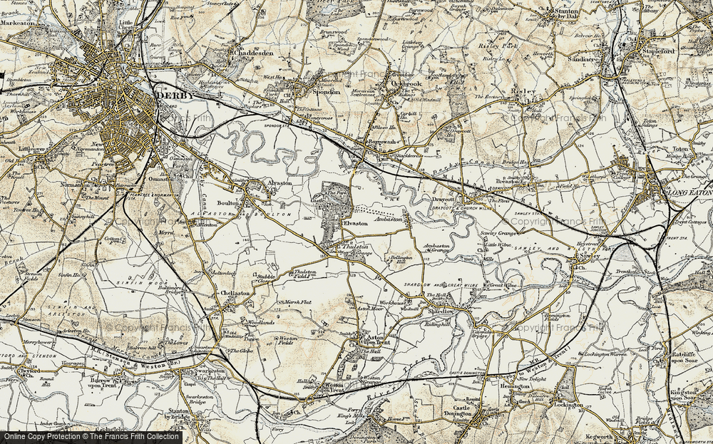 Old Map of Elvaston, 1902-1903 in 1902-1903