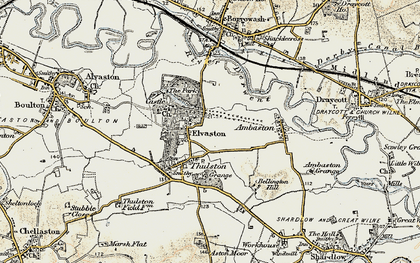 Old map of Elvaston in 1902-1903