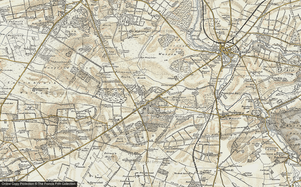 Old Map of Elveden, 1901 in 1901
