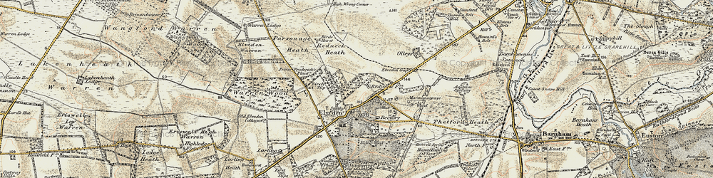 Old map of Elveden in 1901
