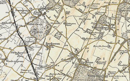 Old map of Elvington in 1898-1899