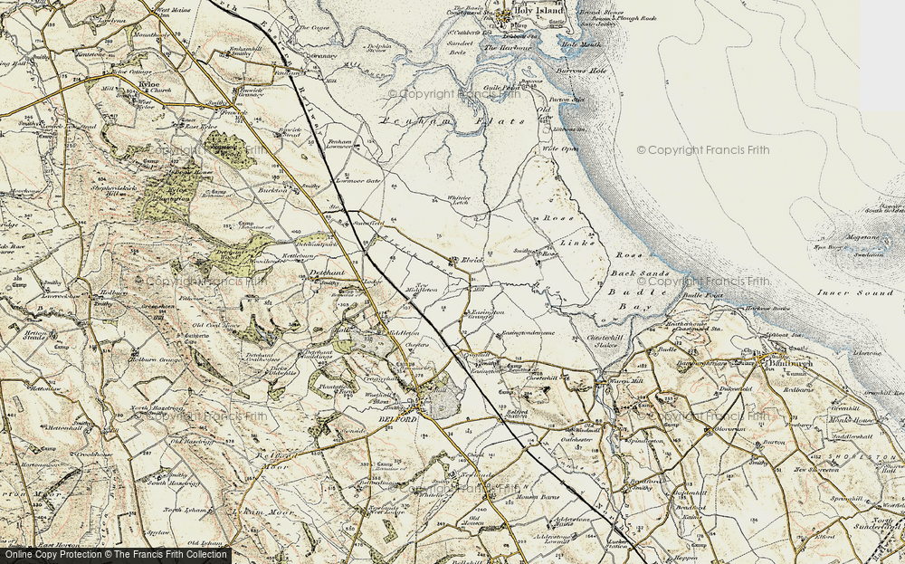 Old Map of Historic Map covering White Hill in 1901-1903