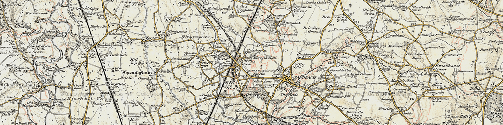 Old map of Elworth in 1902-1903
