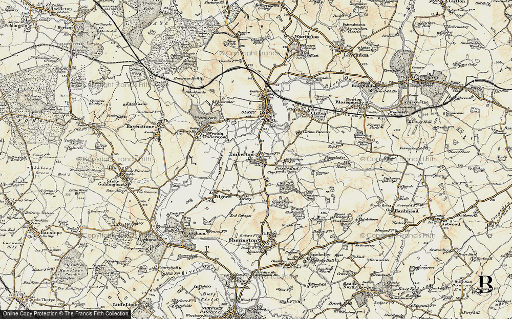 Old Map of Emberton, 1898-1901 in 1898-1901