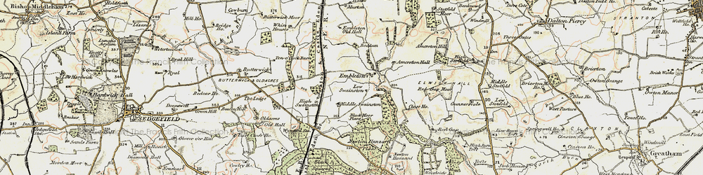 Old map of Amerston Hill in 1903-1904