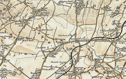 Old map of Emborough in 1899