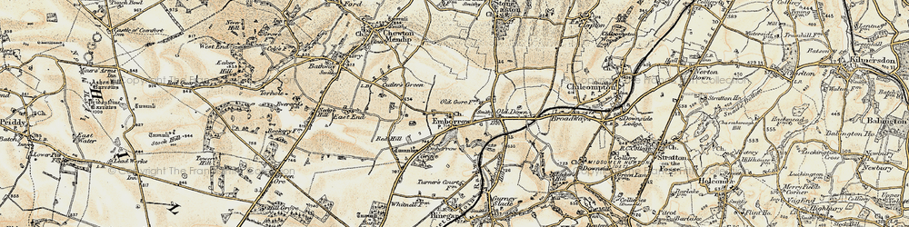 Old map of Emborough in 1899