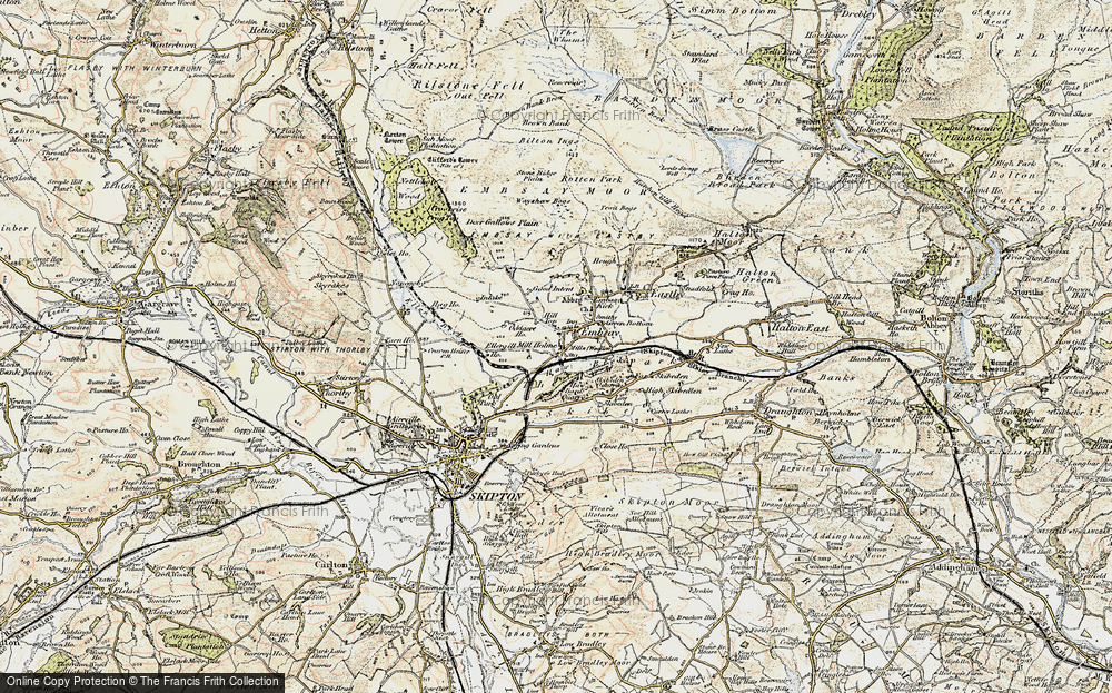 Old Map of Historic Map covering Yorkshire Dales Rly in 1903-1904