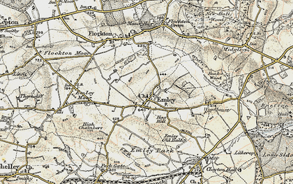 Old map of Emley in 1903
