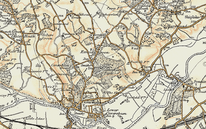 Old map of Emmer Green in 1897-1909