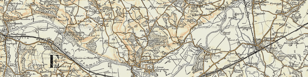 Old map of Emmer Green in 1897-1909