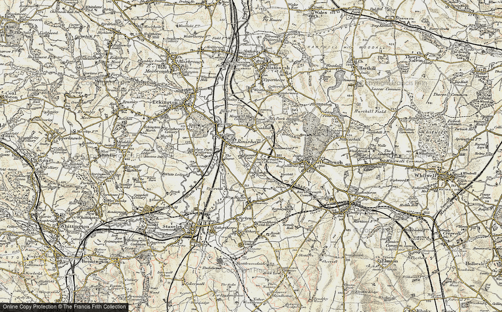 Old Map of Historic Map covering Barlborough Low Common in 1902-1903