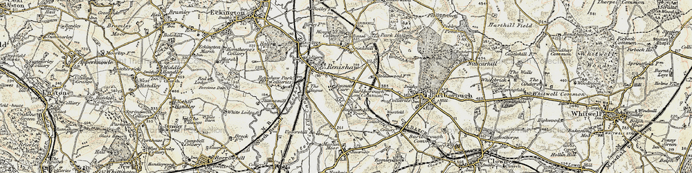 Old map of Barlborough Low Common in 1902-1903
