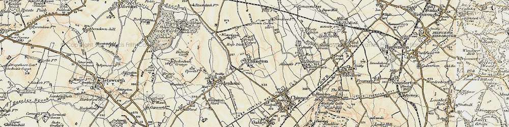 Old map of Emmington in 1897-1898