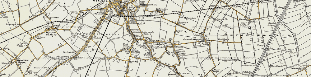 Old map of Emneth in 1901-1902