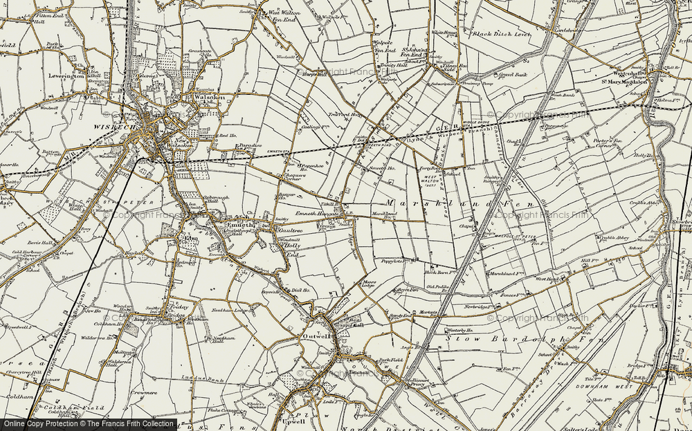 Old Map of Emneth Hungate, 1901-1902 in 1901-1902