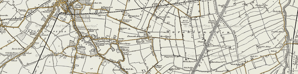 Old map of Emneth Hungate in 1901-1902