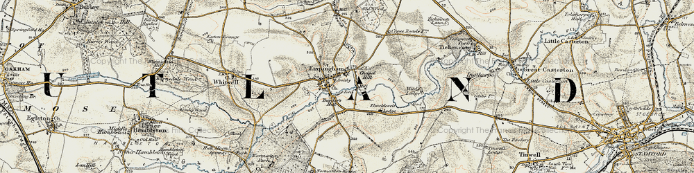 Old map of Empingham in 1901-1903