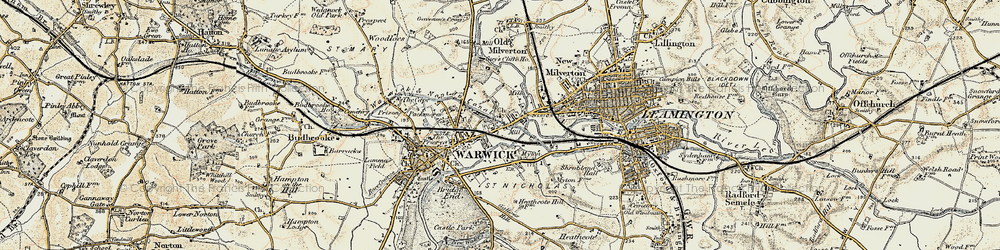 Old map of Emscote in 1899-1902