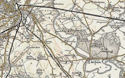 Old map of Emstrey in 1902