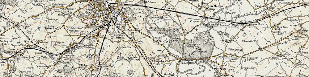 Old map of Emstrey in 1902