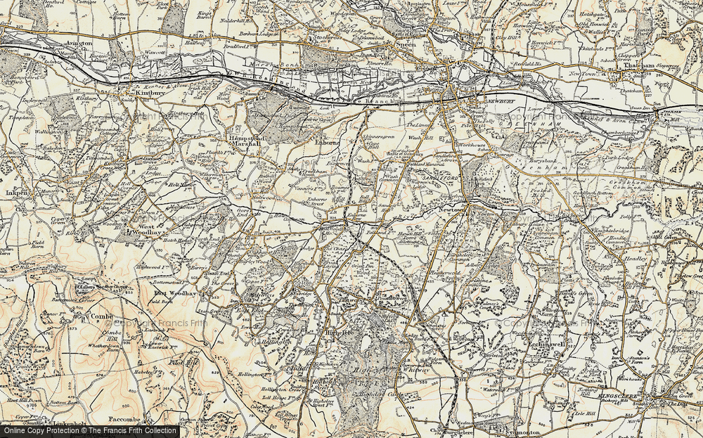 Old Map of Enborne Row, 1897-1900 in 1897-1900