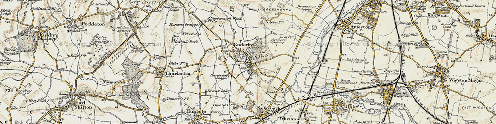 Old map of Enderby in 1901-1903