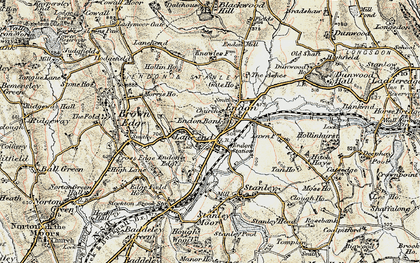 Old map of Endon in 1902