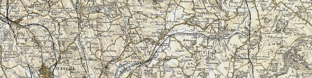 Old map of Endon Bank in 1902