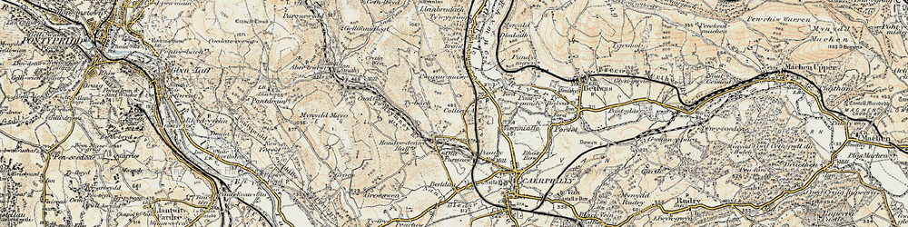 Old map of Energlyn in 1899-1900