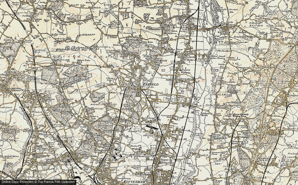 Old Map of Enfield, 1897-1898 in 1897-1898