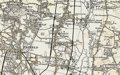 Old map of Enfield Highway in 1897-1898