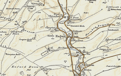 Old map of Enford in 1897-1899