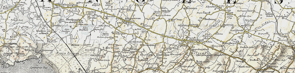 Old map of Bodfeddan in 1903-1910
