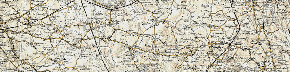 Old map of Englesea-brook in 1902