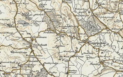 Old map of Brownheath Moss in 1902