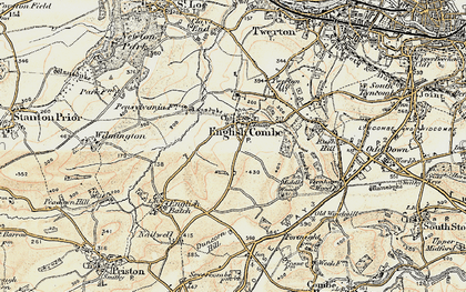 Old map of Englishcombe in 1898-1899