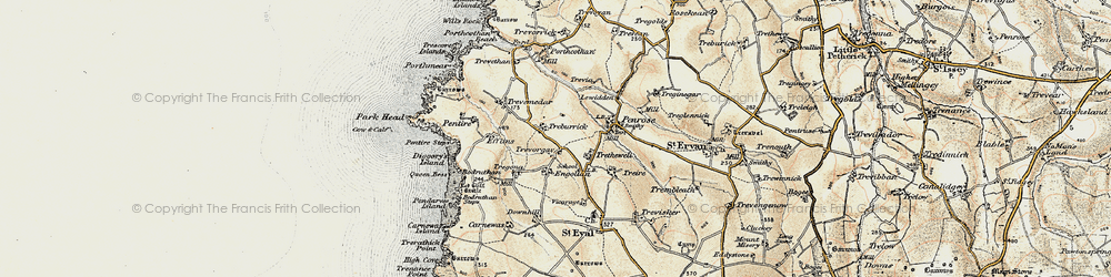 Old map of Engollan in 1900