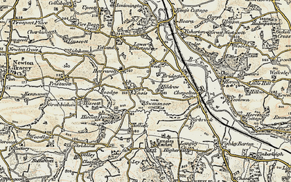 Old map of Enis in 1900