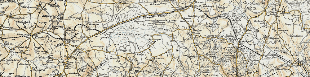 Old map of Enniscaven in 1900