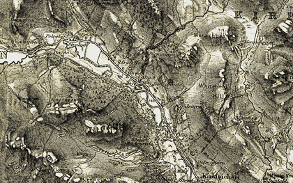 Old map of Enochdhu in 1907-1908