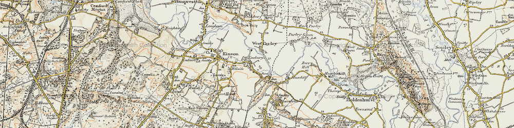 Old map of Ensbury in 1897-1909