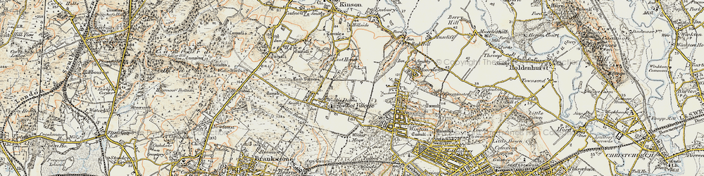 Old map of Ensbury Park in 1897-1909