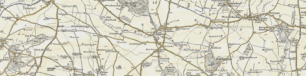 Old map of Enstone in 1898-1899