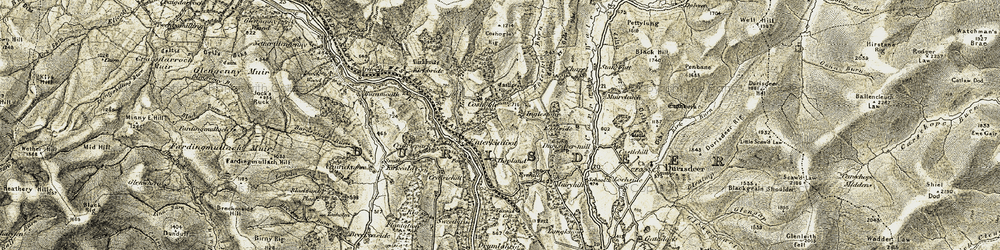Old map of Lime Cleuch in 1904-1905
