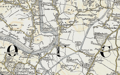 Old map of Epney in 1898-1900