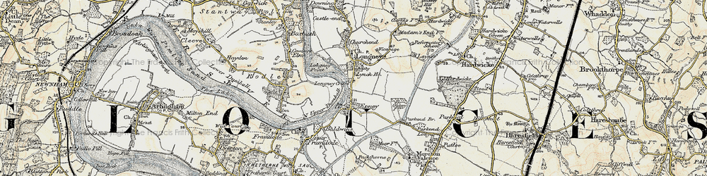 Old map of Epney in 1898-1900
