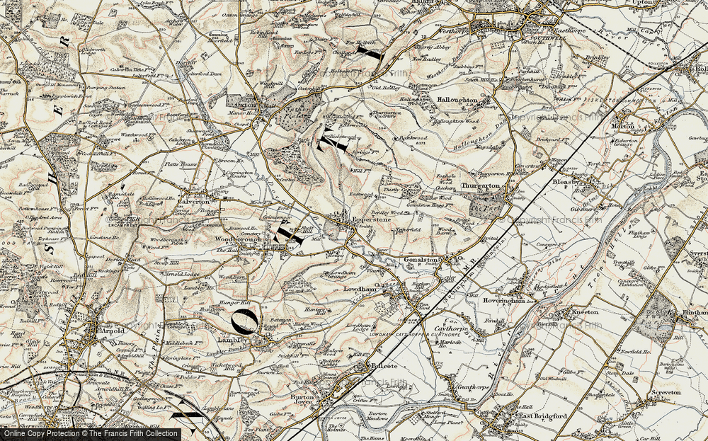 Old Map of Epperstone, 1902 in 1902
