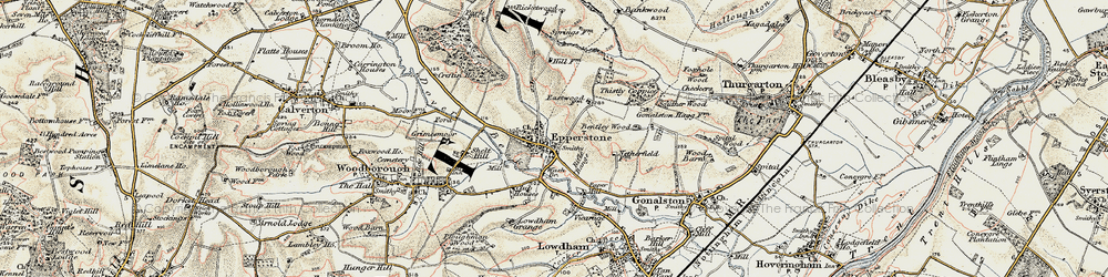 Old map of Epperstone in 1902