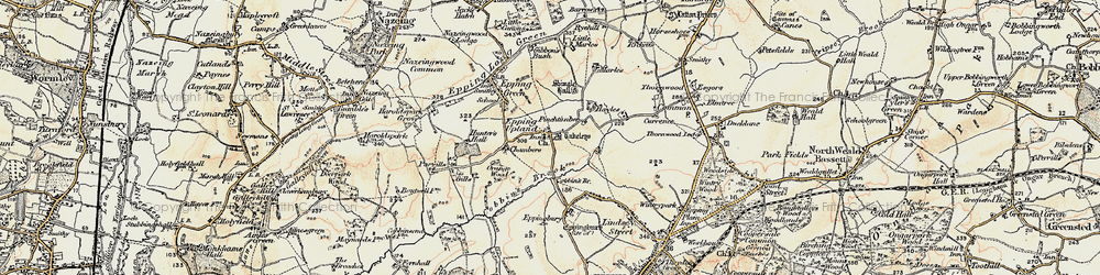 Old map of Epping Upland in 1897-1898